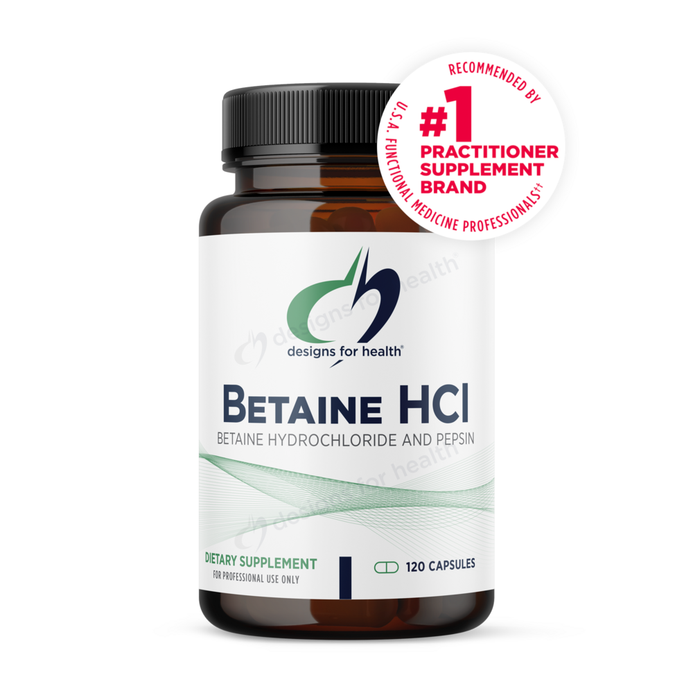 Betaine HCL(with pepsin) 750mg - Designs for Health