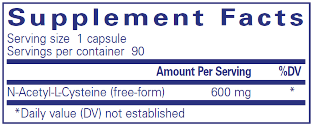 NAC 600mg Pure Encapsulations