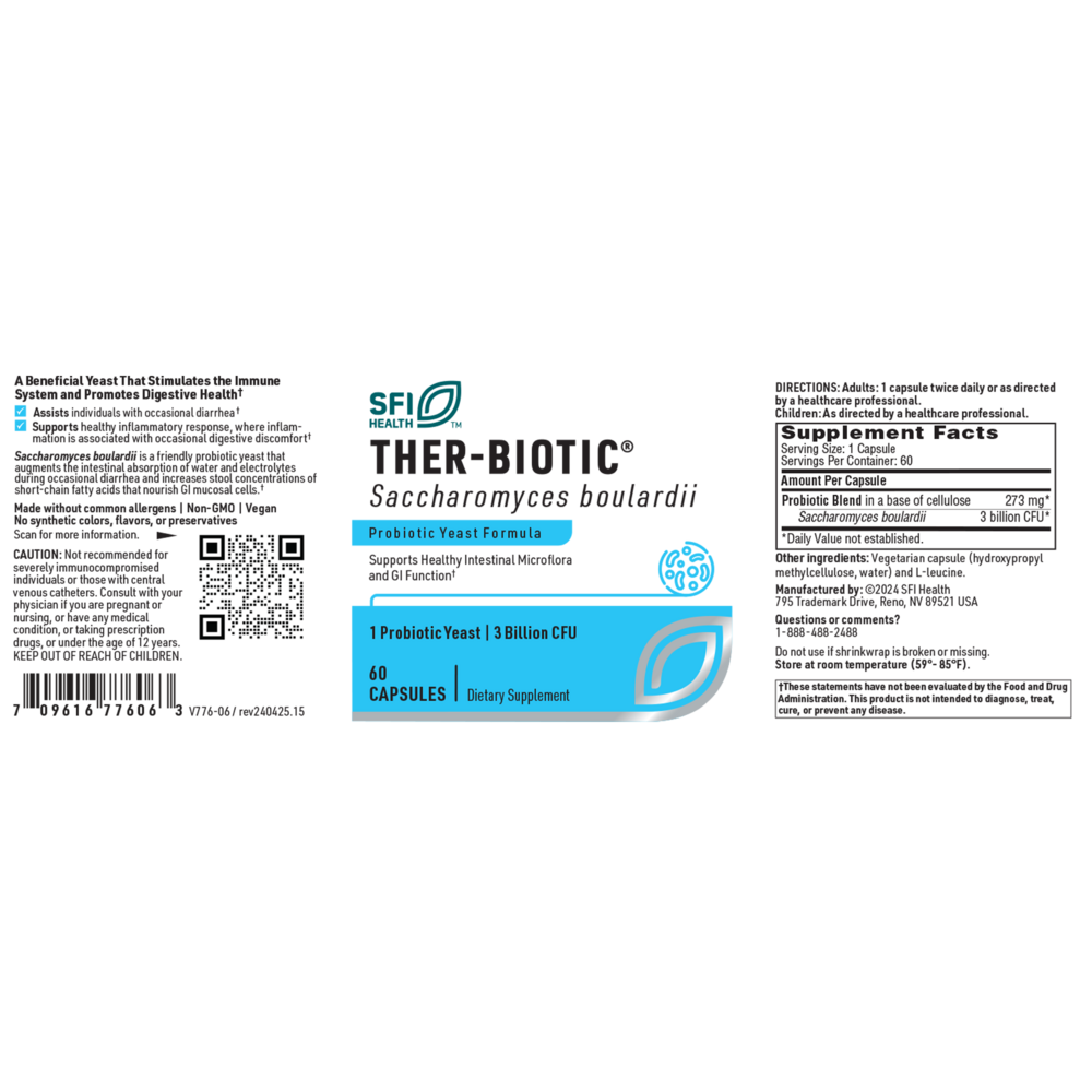 Ther-Biotic® Saccharomyces Boulardii Probiotic Yeast Formula - Klaire Labs/SFI Health